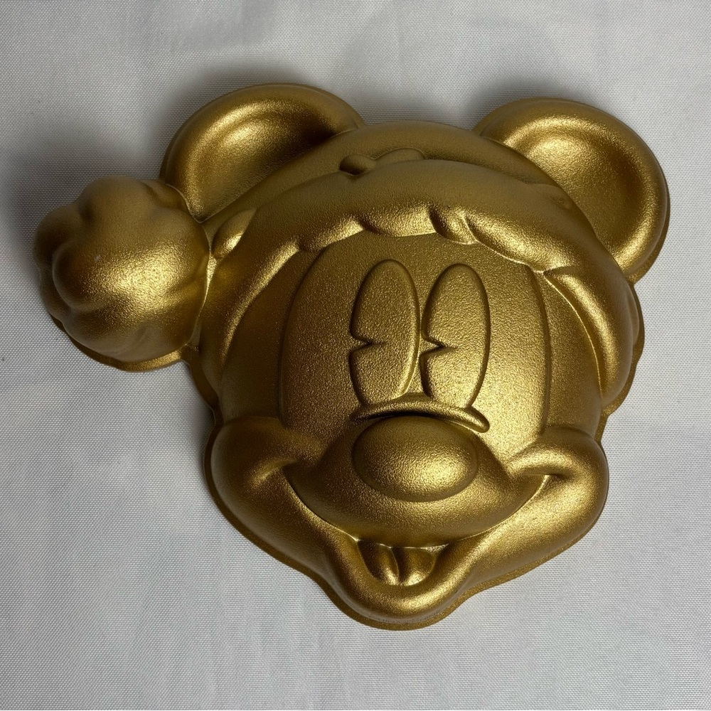 Gold colored Mickey Mouse Jello Mold 7x8” Disney Parks item